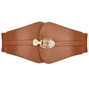 Women's Leather Retro Plus-wide Waist Belt With Elastic Corset For Dress Coat🦏